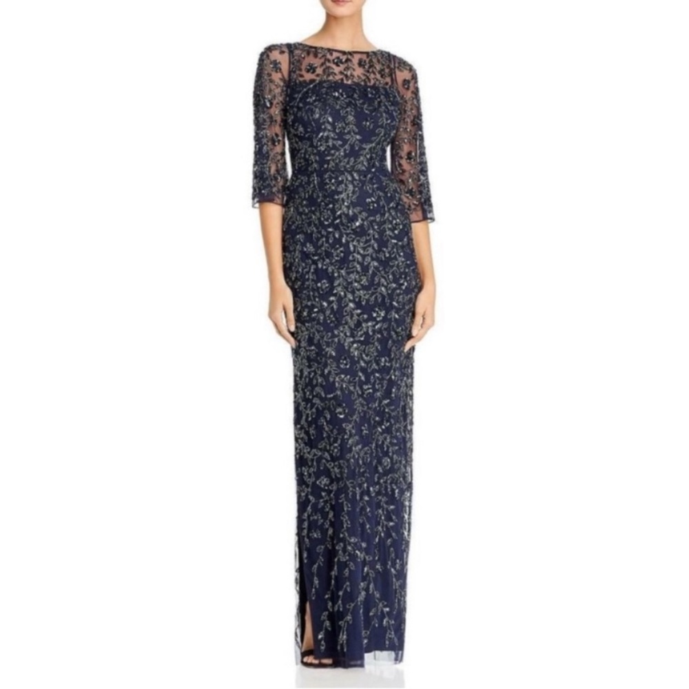 Aidan Mattox Long Sleeve Beaded Dress New Size 8